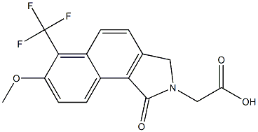 2,3-Dihydro-6-trifluoromethyl-7-methoxy-1-oxo-1H-benz[e]isoindole-2-acetic acid Struktur