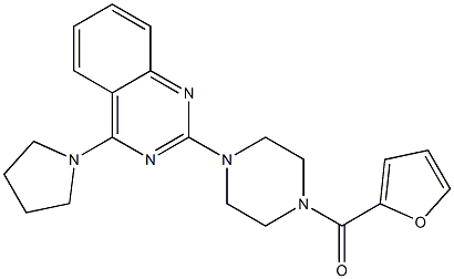 2-[4-(2-Furanylcarbonyl)-1-piperazinyl]-4-(1-pyrrolidinyl)quinazoline Struktur