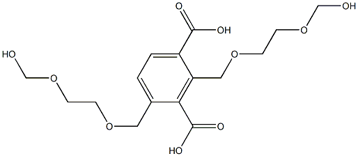 2,4-Bis(6-hydroxy-2,5-dioxahexan-1-yl)isophthalic acid Struktur