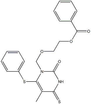 3,4-Dihydro-1-[(2-benzoyloxyethoxy)methyl]-5-methyl-6-phenylthio-4-thioxopyrimidin-2(1H)-one Struktur