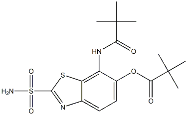 7-(Pivaloylamino)-6-(pivaloyloxy)benzothiazole-2-sulfonamide Struktur