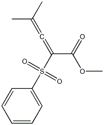 4-Methyl-2-phenylsulfonyl-2,3-pentadienoic acid methyl ester Struktur