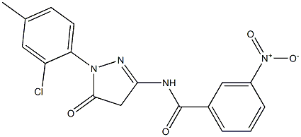 1-(2-Chloro-4-methylphenyl)-3-(3-nitrobenzoylamino)-5(4H)-pyrazolone Struktur