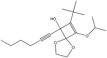 8-Isopropyloxy-7-tert-butyl-6-(1-hexynyl)-1,4-dioxaspiro[4.3]oct-7-en-6-ol Struktur