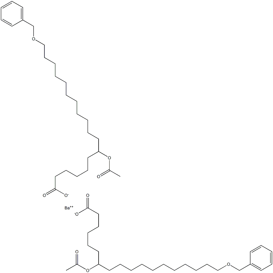 Bis(18-benzyloxy-7-acetyloxystearic acid)barium salt Struktur