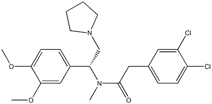 3,4-Dichloro-N-[(R)-1-(3,4-dimethoxyphenyl)-2-(1-pyrrolidinyl)ethyl]-N-methylbenzeneacetamide Struktur