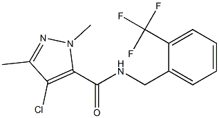 N-[2-(Trifluoromethyl)benzyl]-2,5-dimethyl-4-chloro-2H-pyrazole-3-carboxamide Struktur