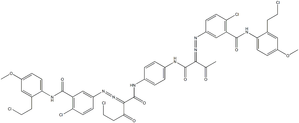 3,3'-[2-(Chloromethyl)-1,4-phenylenebis[iminocarbonyl(acetylmethylene)azo]]bis[N-[2-(2-chloroethyl)-4-methoxyphenyl]-6-chlorobenzamide] Struktur