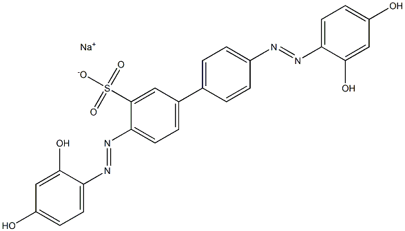 4,4'-Bis[(2,4-dihydroxyphenyl)azo]-1,1'-biphenyl-3-sulfonic acid sodium salt Struktur