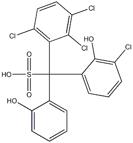 (3-Chloro-2-hydroxyphenyl)(2,3,6-trichlorophenyl)(2-hydroxyphenyl)methanesulfonic acid Struktur