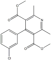 2,6-Dimethyl-4-(3-chlorophenyl)pyridine-3,5-dicarboxylic acid dimethyl ester Struktur