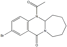 5a,6,7,8,9,10-Hexahydro-5-acetyl-2-bromoazepino[2,1-b]quinazolin-12(5H)-one Struktur