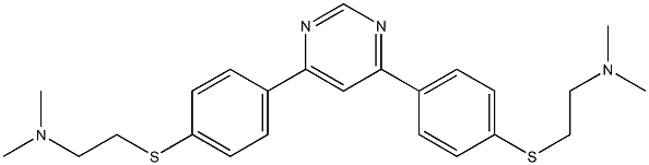 2,2'-[4,6-Pyrimidinediylbis[(4,1-phenylene)thio]]bis(N,N-dimethylethanamine) Struktur