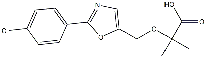 2-[[2-(4-Chlorophenyl)-5-oxazolyl]methoxy]-2-methylpropionic acid Struktur