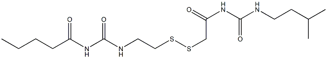 1-Pentanoyl-3-[2-[[(3-isopentylureido)carbonylmethyl]dithio]ethyl]urea Struktur