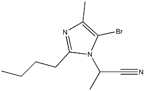 5-Bromo-2-butyl-1-(1-cyanoethyl)-4-methyl-1H-imidazole Struktur