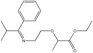 N-[2-[[1-(Ethoxycarbonyl)ethyl]oxy]ethyl]-2-methyl-1-phenylpropylideneamine Struktur