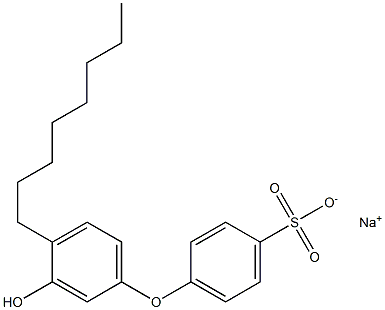 3'-Hydroxy-4'-octyl[oxybisbenzene]-4-sulfonic acid sodium salt Struktur