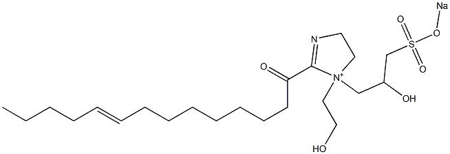 1-(2-Hydroxyethyl)-1-[2-hydroxy-3-(sodiooxysulfonyl)propyl]-2-(9-tetradecenoyl)-2-imidazoline-1-ium Struktur