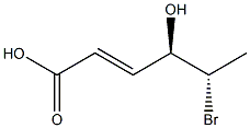 (2E,4R,5S)-5-Bromo-4-hydroxy-2-hexenoic acid Struktur