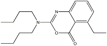 2-Dibutylamino-5-ethyl-4H-3,1-benzoxazin-4-one Struktur