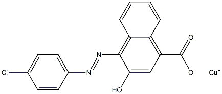 4-[(4-Chlorophenyl)azo]-3-hydroxy-1-naphthalenecarboxylic acid copper(I) salt Struktur