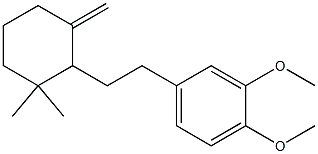 3,3-Dimethyl-1-methylene-2-[2-(3,4-dimethoxyphenyl)ethyl]cyclohexane Struktur