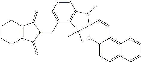 N-[[1',3',3'-Trimethylspiro[3H-naphtho[2,1-b]pyran-3,2'-indolin]-4'-yl]methyl]-3,4,5,6-tetrahydrophthalimide Struktur