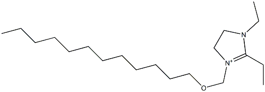 1,2-Diethyl-3-[(dodecyloxy)methyl]-4,5-dihydro-1H-imidazol-3-ium Struktur