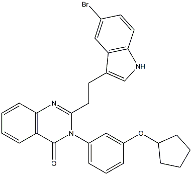 2-[2-(5-Bromo-1H-indol-3-yl)ethyl]-3-(3-cyclopentyloxyphenyl)quinazolin-4(3H)-one Struktur