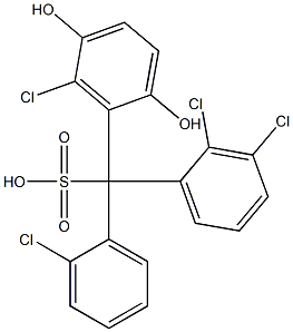 (2-Chlorophenyl)(2,3-dichlorophenyl)(6-chloro-2,5-dihydroxyphenyl)methanesulfonic acid Struktur