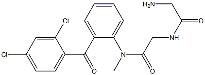 2-(2-Aminoacetylamino)-N-[2-(2,4-dichlorobenzoyl)phenyl]-N-methylacetamide Struktur