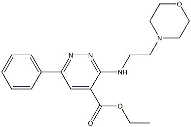 3-(2-Morpholinoethylamino)-6-phenylpyridazine-4-carboxylic acid ethyl ester Struktur