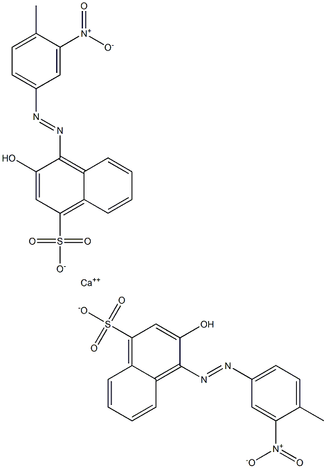 Bis[1-[(4-methyl-3-nitrophenyl)azo]-2-hydroxy-4-naphthalenesulfonic acid]calcium salt Struktur