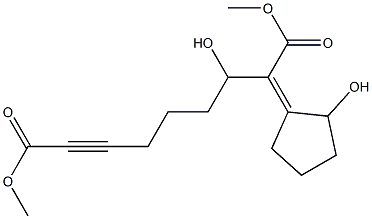 7-Hydroxy-8-(2-hydroxycyclopentylidene)-2-nonynedioic acid dimethyl ester Struktur