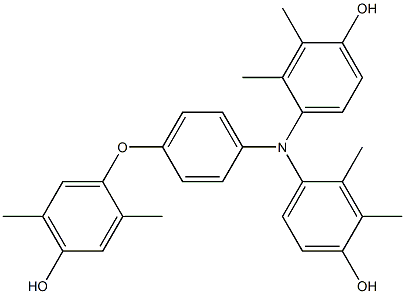 N,N-Bis(4-hydroxy-2,3-dimethylphenyl)-4-(4-hydroxy-2,5-dimethylphenoxy)benzenamine Struktur