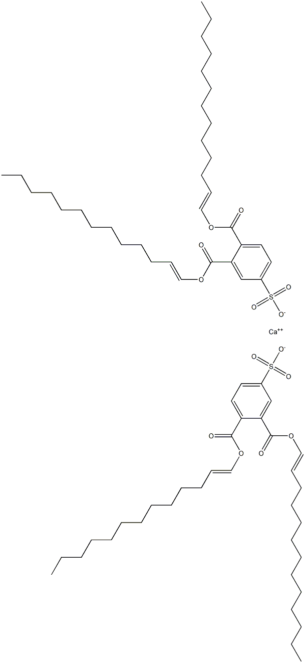 Bis[3,4-di(1-tridecenyloxycarbonyl)benzenesulfonic acid]calcium salt Struktur