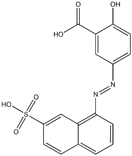 2-Hydroxy-5-[(7-sulfo-1-naphthalenyl)azo]benzoic acid Struktur