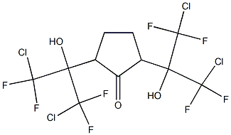 2,5-Bis[2-chloro-2,2-difluoro-1-hydroxy-1-(chlorodifluoromethyl)ethyl]cyclopentanone Struktur