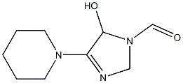 4-Piperidino-2,5-dihydro-5-hydroxy-1H-imidazole-1-carbaldehyde Struktur