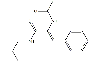 N-Isobutyl-2-acetylamino-3-phenylpropenamide Struktur