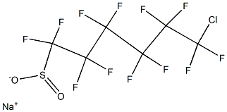 6-Chloro-1,1,2,2,3,3,4,4,5,5,6,6-dodecafluorohexane-1-sulfinic acid sodium salt Struktur