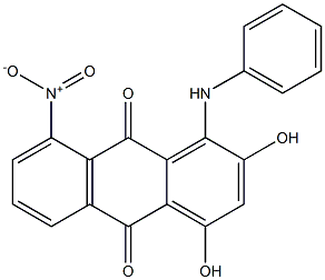 1-Anilino-2,4-dihydroxy-8-nitroanthraquinone Struktur