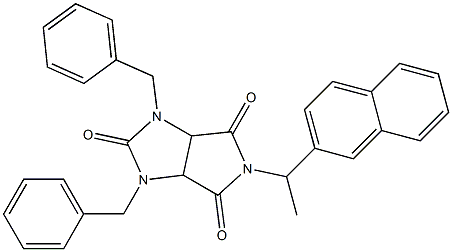 2,4-Dibenzyl-7-[1-(2-naphtyl)ethyl]-2,4,7-triazabicyclo[3.3.0]octane-3,6,8-trione Struktur