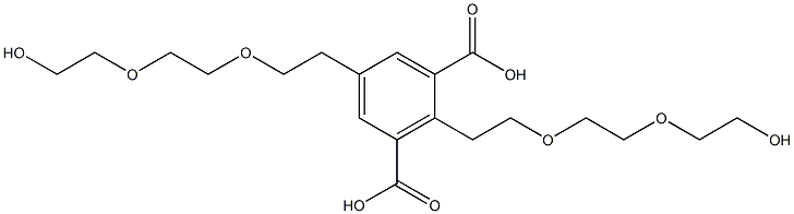 2,5-Bis(8-hydroxy-3,6-dioxaoctan-1-yl)isophthalic acid Struktur