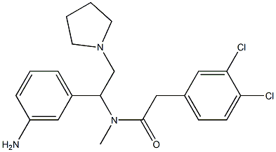 3,4-Dichloro-N-methyl-N-[1-(3-aminophenyl)-2-(1-pyrrolidinyl)ethyl]benzeneacetamide Struktur