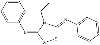 4-Ethyl-3,5-bis(phenylimino)-1,2,4-dithiazolidine Struktur