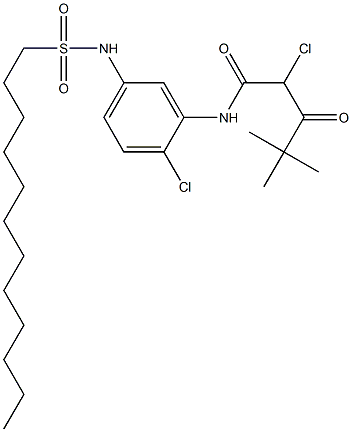 N-[2-Chloro-5-(dodecylsulfonylamino)phenyl]-2-chloro-4,4-dimethyl-3-oxovaleramide Struktur