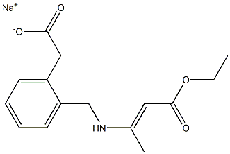 2-(2-Ethoxycarbonyl-1-methylvinylaminomethyl)phenylacetic acid sodium salt Struktur