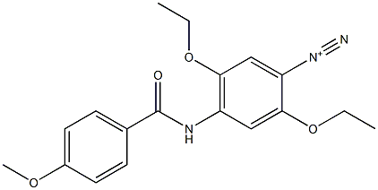 2,5-Diethoxy-4-[(4-methoxybenzoyl)amino]benzenediazonium Struktur